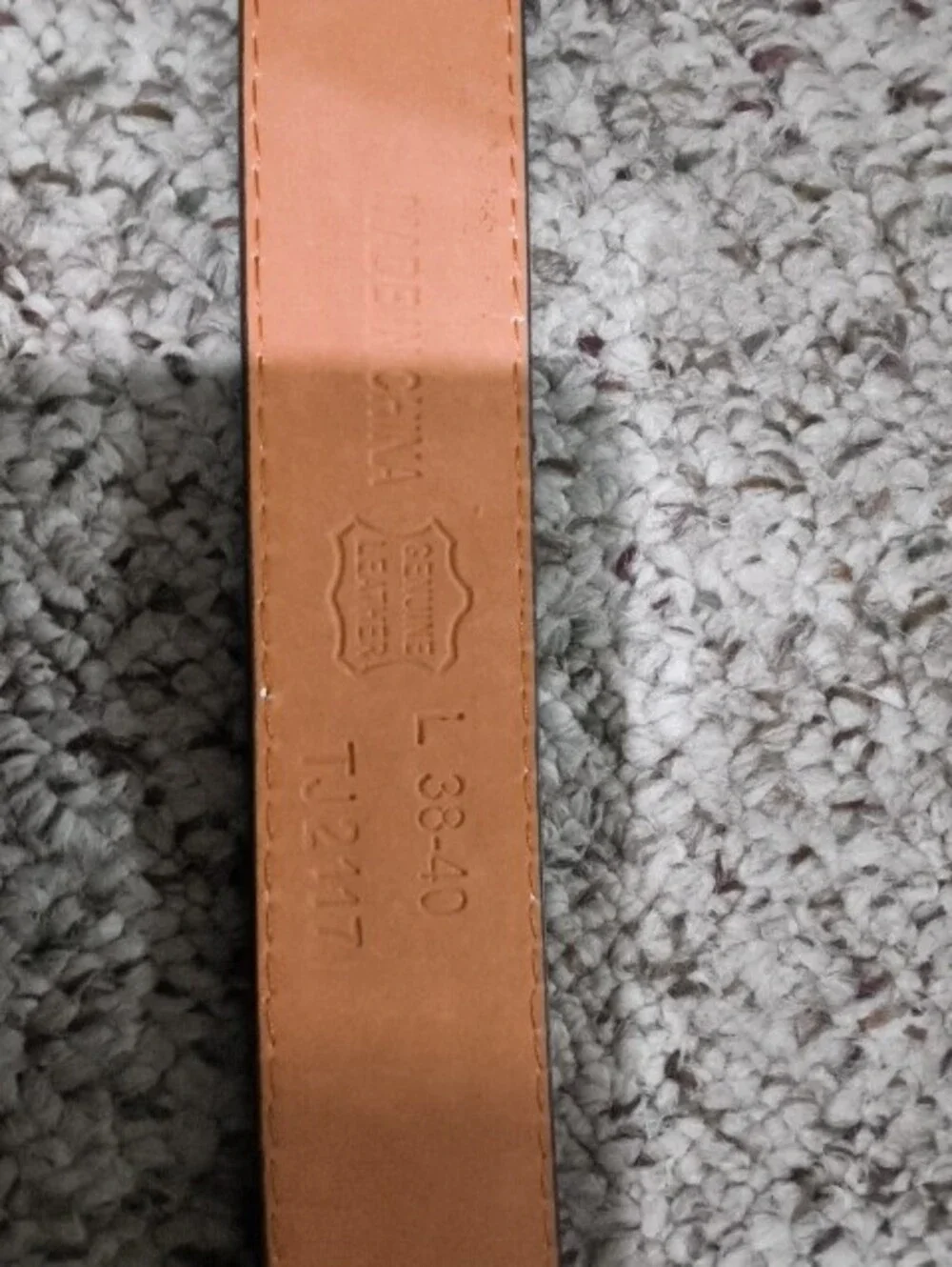 Just USA Men's Black Belt with Tan Interior - Reversible Look
